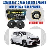 100% ORIGINAL FOR PERODUA AXIA OEM Plug and Play SAMURAI 6INCH 2 Way Coaxial Speaker FRONT &amp; REAR