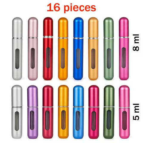 Perfume Bottle Set 8Ml 5Ml Refillable Bottle with Spray Pump Empty Cosmetic Containers Travel Atomiz