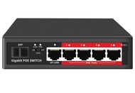 STEAMEMO 5 Port Gigabit Ethernet Unmanaged PoE Switch, 4 Gigabit PoE+ @52W Built-in Power, 1 Uplink 