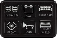 BULLY BS-100 Universal 6 Gang LED Light Push Button Swith Panel with Fuse Box System, Bullet Butt Co