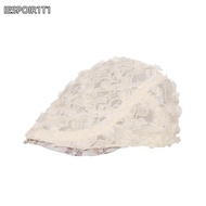 IESPOIR1T1 Beret Cap, Sweet Breathable Lace Mesh Cap, Fashion Thin Floral Artist Painter Hat Women