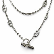 สภาพดีเยี่ยม□HERMES เฮอร์มีส AG925 Chaine d'Ancre Farandole สร้อยคอ ยาว เครื่องประดับ สีเงิน น้ำหนัก