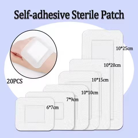 20PCS Bordered Guaze Pad Sterilized Wound Dressing Waterproof Adhesive Wound Plaster Bandage Sticker
