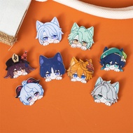 Acrylic Brooch 20PCs Genshin Impact Q Edition Anime Game Derivative Badge Cartoon Cute Schoolbag Sma
