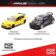 [PREORDER] PopRace 1:64 Diecast PR640247 Pandem GR Yaris & PR640243 Pandem Civic EG6 (Philippines Ex