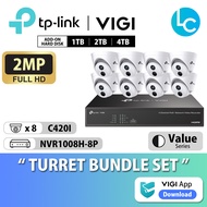 TP-Link VIGI CCTV 8 Channel Bundle Set PoE Wired Turret IP Camera C420I/C430/C440/C445/C450/C455/C48