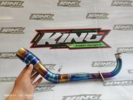 pipa leheran knalpot racing blue moon biru/titanium sanblast bukan proliner rcb r9 cld rob 1 beat ka