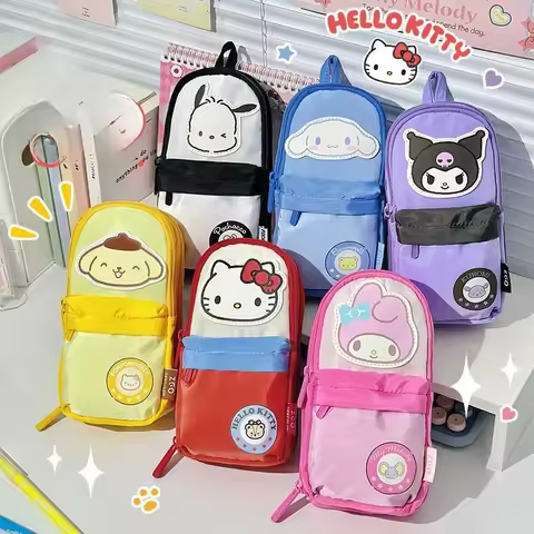 Cinnamoroll & Pompompurin Cute Pencil Cases for Students, Vertical-style Kuromi Cosmetic & Stationer