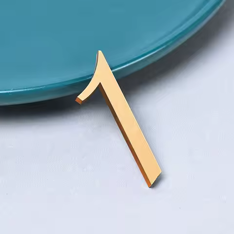 Acrylic House Number Sticker Retro Style Self-adhesive Door Number 0-9 Sign House Apartment Office D