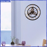 Baoblaze Đồng hồ treo tường hình tròn trang trí tường chữ số La Mã