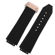 Watch Strap, Hublot Strap, Silicone Compatible with Hublot, Soft Silica Gel, Rubber Strap, Stainless Steel Buckle, Durable, Big Bang, 1.0 x 0.7 inches (25 x 19 mm), Black, Blue, Hublot