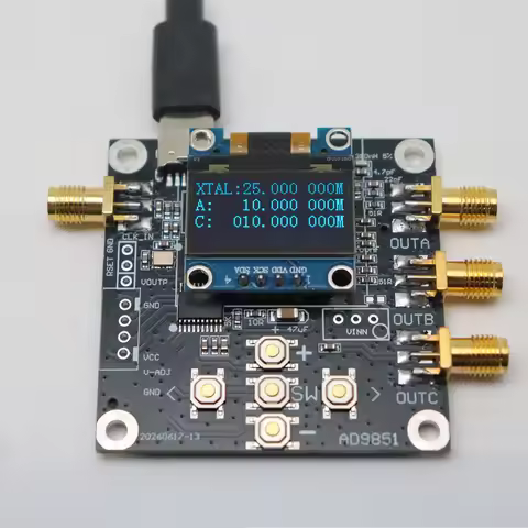 AD9851 DDS Si5351 RF Signal Generator Sine/Square Wave Clock Source for Ham Radio Spectrum Analyzer 