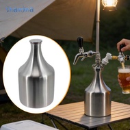 Shamjina 2L Homebrew Beer Keg Gooseneck Stainless Steel Growler Mini Kegerator for Party Beverage Di