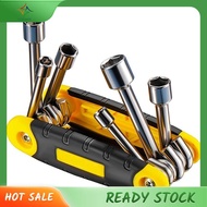 [luxiang.] 6 in 1 Folding Socket Wrench Set Tamper Proof Torx Key Wrench Hex Nut Driver Set
