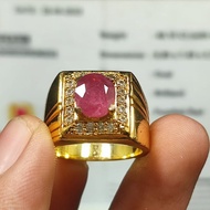 926 SILVER GOLD RING WITH GENUINE RUBY GEMSTONE LUXURIOUS AND ELEGANT LOOKnatural