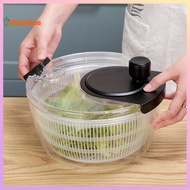 Aislerbee Salad Spinner Hand Dehydrator Large 4.2 Quart Transparent Bowl with Built-in Strainer Frui