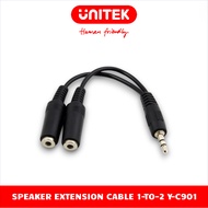 UNITEK Y-C901 Extension 3.5mm Speaker Cable to 2 3.5mm Ports (F) Extension Cable