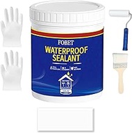 FOBET Waterproof Patch &amp; Seal Liquid, 32 Oz, White, Flex Rubber Coating Waterproof Sealant, Multi-Surface Leak Repair Indoor and Outdoor Coating, Easy to Apply, Roof Repair, Basements, Masonry