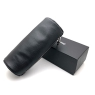 Chrome Hearts Glasses Case Fashion Cylindrical Shape Soft Leather Bag Leather Zipper Glasses Case Pl
