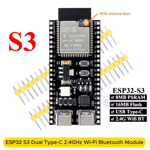 ESP32-S3 Dual Type-C Development Board Module N16R8 N8R8 Antenna Base and ESP32 S3 44-Pin Expansion