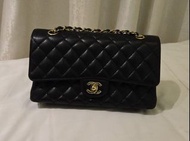 Chanel Classic Flap Medium CF25 GHW Caviar 魚子醬黑金牛25cm