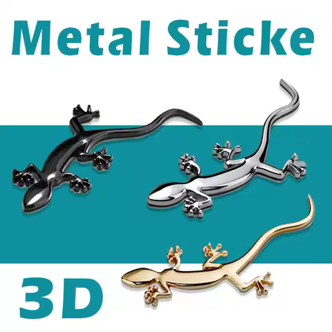 Car Gecko Gold 3D Metal Car Sticker Three-dimensional Small Gecko Decoration Sticker