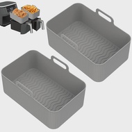 2Pcs Air Fryer Silicone Liner for Ninja Dual Air Fryer Accessories Reusable Baking Pan Basket Oven P