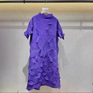 2025 imported Issey Miyake Fold Diamond Fold Dress Tail Single Welfare Genuine