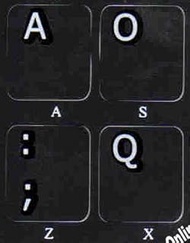 Dvorak Non Transparent Black Background Keyboard Stickers for Computer LAPTOPS Desktop