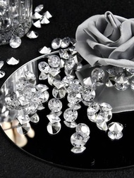 500入/1000入鑽石水晶壓克力寶石婚禮桌面散落寶石婚禮裝飾派對vase填充物,桌面散落五彩紙屑,6mm/10mm