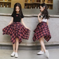 BNS 2PCS (Tshirt+Skirt) girl suit kids girl tshirt kids girl skirt kids girl baby girl clothing t sh