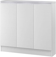 IWATSUKI Storage Shelf with Door to Order Made in 1cm Units Within Width 45-120cm White Wood Width 6