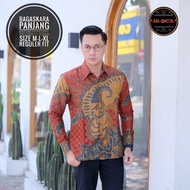 KEMEJA Men's batik Shirts Men's Tops Latest Adult batik Shirts Men's batik Shirts Cool Motifs batik Shirts Men's Tops Terracotta Color batik