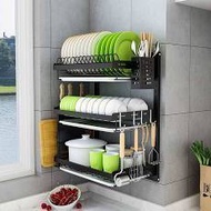 304 Stainless Wall Mounted Dish Rack Dish Drainer Rack Stainless Steel Kitchen Rack / Rak Pinggan[✨D