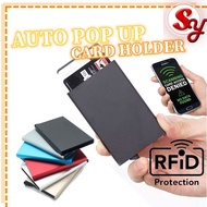 RFID Protected Card Wallet Slim Pop Up Thin Aluminium Metal ID Card Holder Wallet Anti-theft Credit 