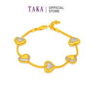 TAKA Jewellery 2-Tone Luxe Heart Bead 916 Gold Bracelet