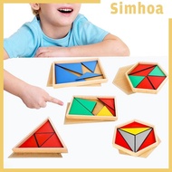[SIMHOA] Wooden Geometry Puzzle Geometric Shape Learning Toy Montessori Toy