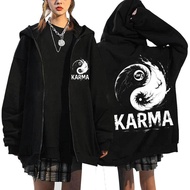 Versatile Pattern Print Hooded Sweatshirt - Stray Kids Dominate Design - Loose Fit Zipper Casual Out