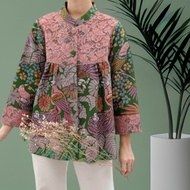 blouse batik katun kombinasi broklat yollani