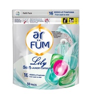 ar FUM紡優美馬來西亞製5合1洗衣凝珠(50粒袋裝) - 百合