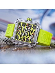 新款豪華自動機械手錶,防水中空骷髏男士機械錶,男人的腕錶