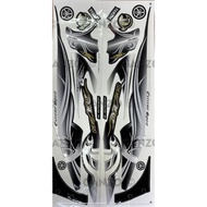 STRIPE STICKER YAMAHA LCV1 LC135 V1 COVERSET BATIK DESIGN , HITAM , MERAH - GLOSSY