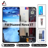 LCD หน้าจอ สำหรับ Huawei Nova 5T จอแสดงผล LCD หน้าจอสัมผัส YAL-L21 L61A L61D L71A เครื่องมือฟรี + กร