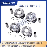 4pcs Engine Piston & Ring Kit Fit 1.6 L Gas N13 N18 N13B16A N18B16A 5FS 5FW For 07-19 BMW 114i 116i 