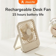 JISULIFE Portable Table Fan USB Rechargeable Mini Desk Fan 4500 mAh Battery Small Desktop Fan Suit F