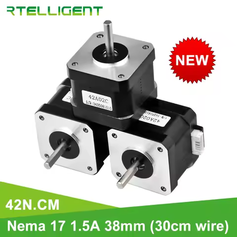 Rtelligent Nema 17 Stepper Motor 38mm 42motor Nema17 42BYGH 42N.cm (59.5oz.in) 4 lead stepper motor 
