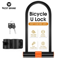 WEST BIKING Bicycle U Portables Mountain Road Bike Padlock Anti-theft Security Scooter Motorcycle Lo