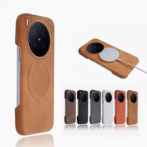 Sheepskin Leather Magnetic Wireless Charging Case For VIVO X300 X300Pro Frameless Shockproof Cover F