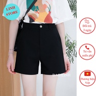 Linh Store Women's High Waist Shorts, Short Style, Real Buckle, Umi Korean Material, Wear to Work an