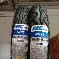Paket Sepasang Ban Tubles/TubeType IRC NF25 80/100-17 & NR25 100/90-17 Tubeless Tube Type Ban Motor 